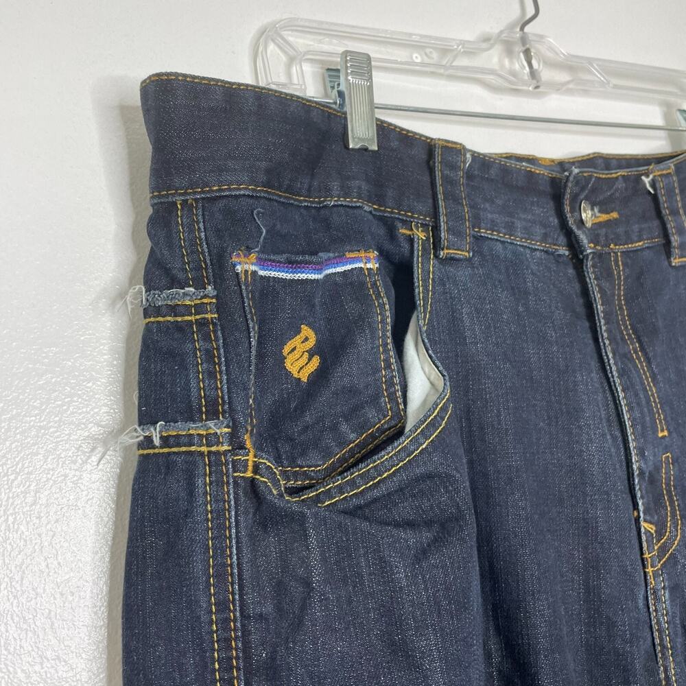 Rocawear Jeans Mens 40 Baggy Fit Dark Wash Urban Streetwear Hip Hop Style - Picture 3 of 5